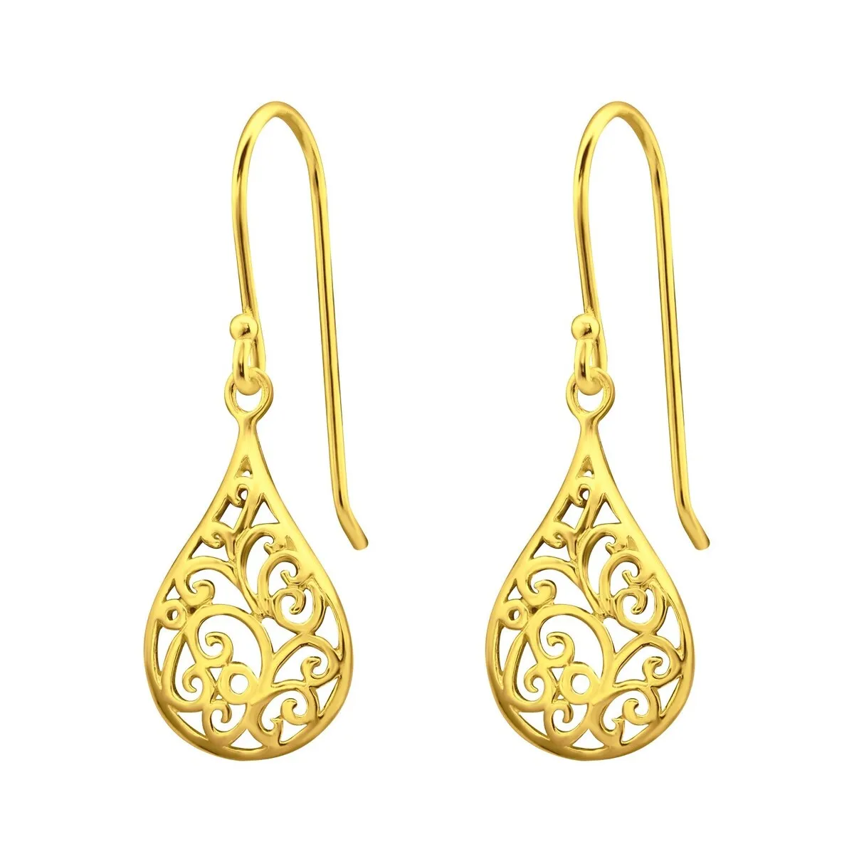 Goldtone Filigree Teardrop Earrings sold by Zulily