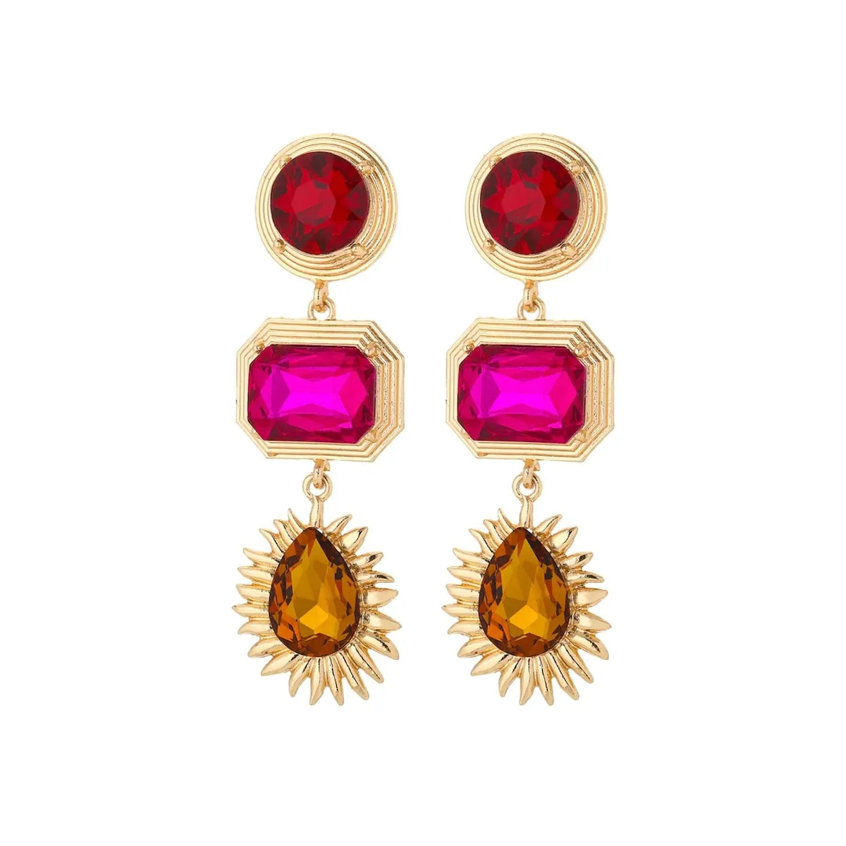 Crystal Geometric Teardrop Sun Drop Earrings sold by Zulily product image thumbnail 2