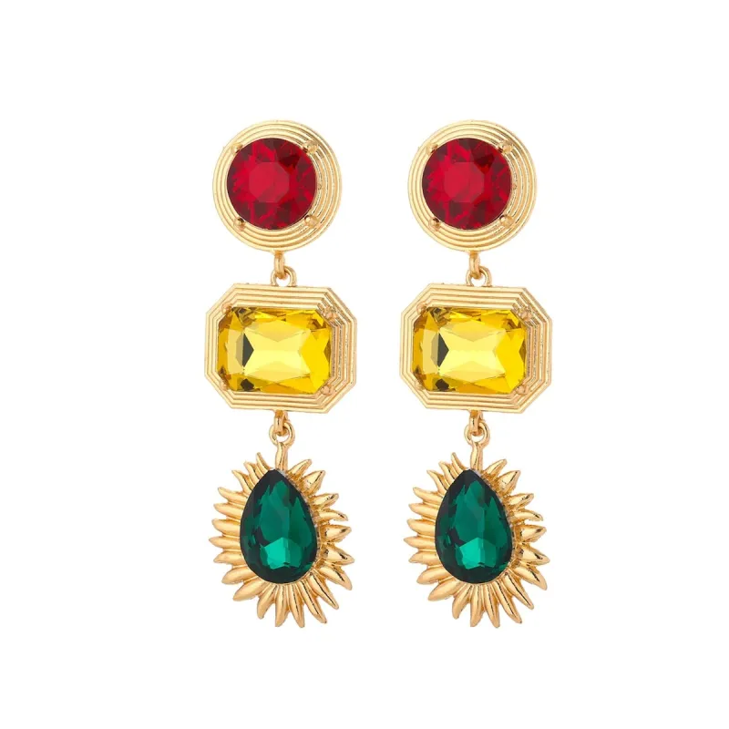 Crystal Geometric Teardrop Sun Drop Earrings sold by Zulily