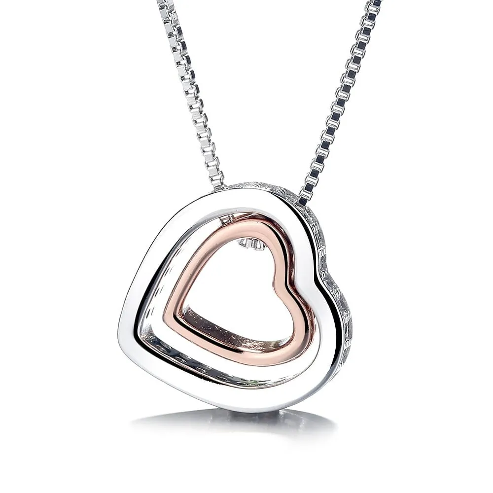 Two-Tone 18K Gold made with crystals from Swarovski Heart Necklace Inscribed "Love You" / ROSE sold by Zulily