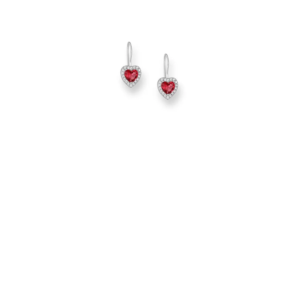 Sterling Silver Green Heart Drop Earrings with Cubic Zirconia sold by Zulily product image thumbnail 2