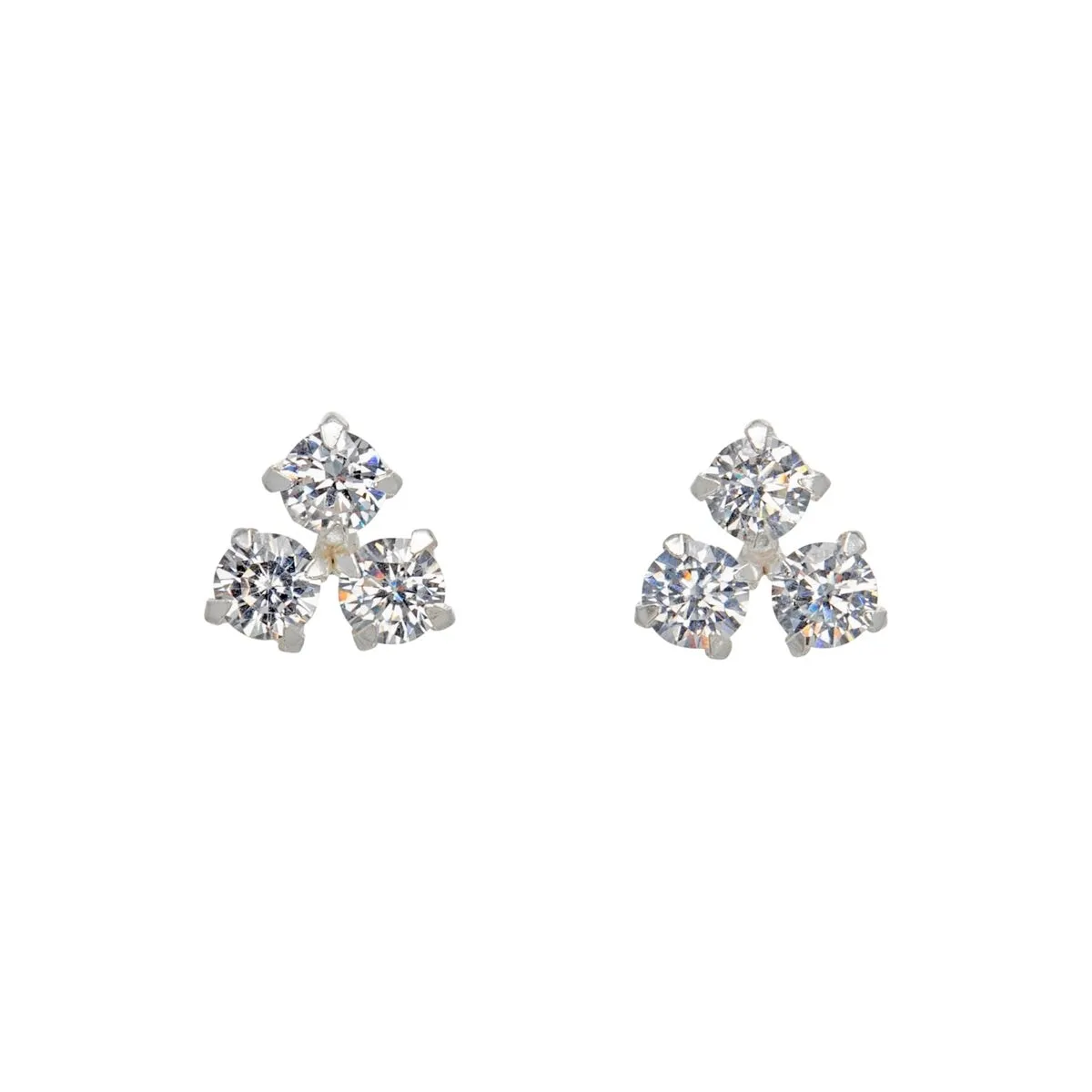 Sterling Silver Cubic Zirconia Triplet Stud Earrings sold by Zulily