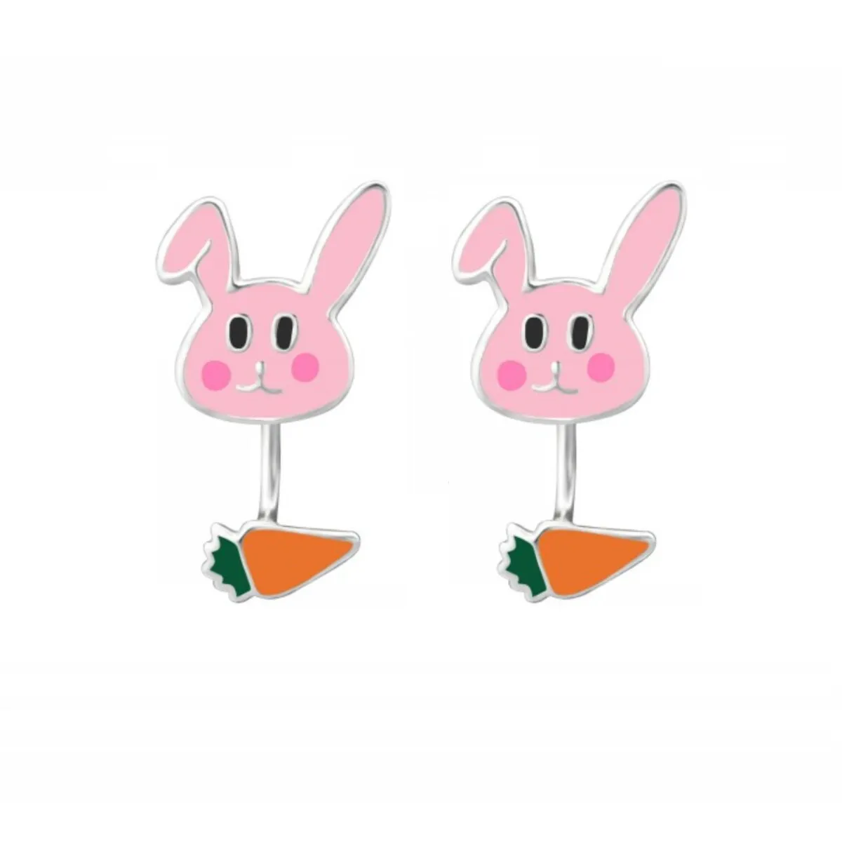 Pink Bunny Carrot Sterling Silver Ear Jackets sold by Zulily