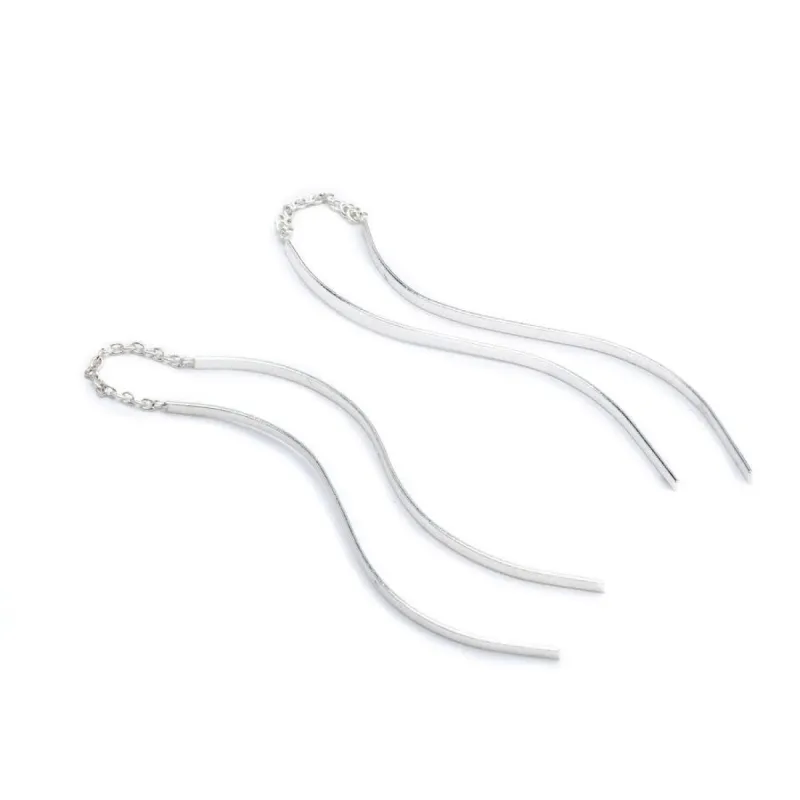 Sterling Silver Curved Dual Sided Threader Earrings sold by Zulily