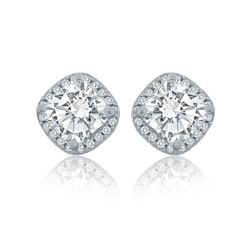 Sterling Silver Halo Stud with A Radiant Crystal at The Center from Swarovski sold by Zulily