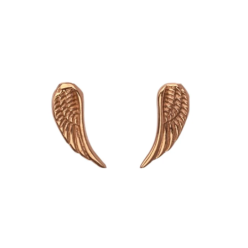14K Rose Gold-Plated Sterling Silver Wing Stud Earrings sold by Zulily