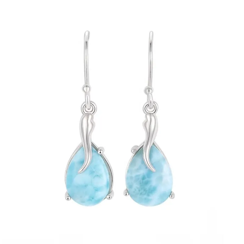 Sky Blue Larimar & Sterling Silver Drop Earrings sold by Zulily