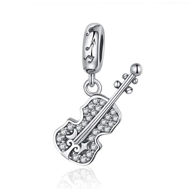 Cubic Zirconia & Sterling Silver Cello Charm sold by Zulily
