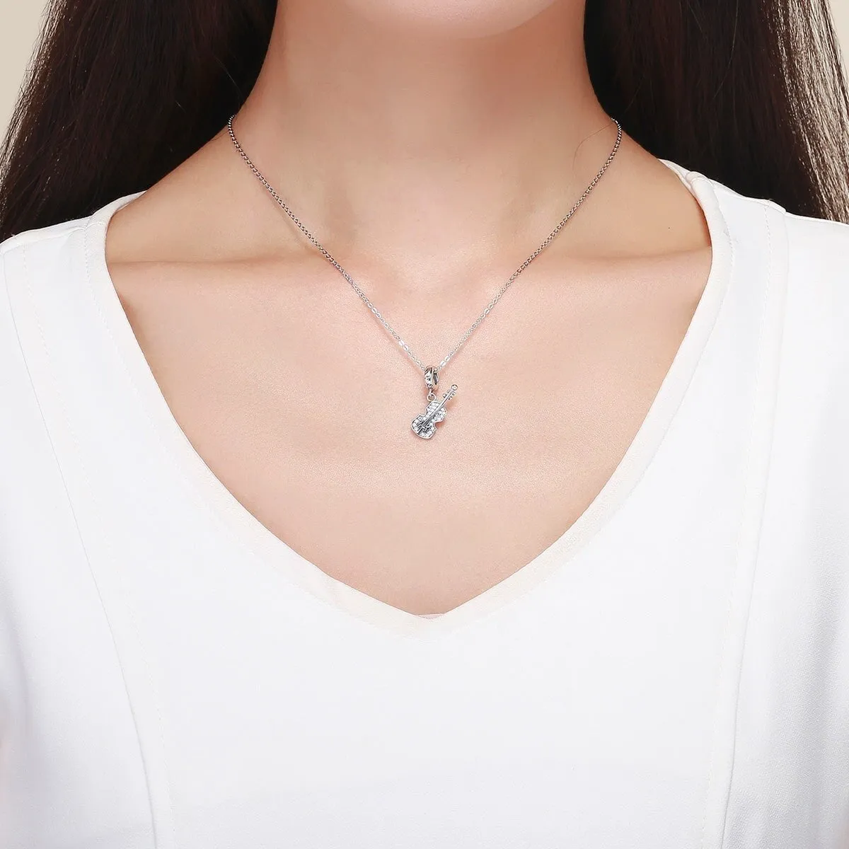 Cubic Zirconia & Sterling Silver Cello Charm sold by Zulily product image thumbnail 3