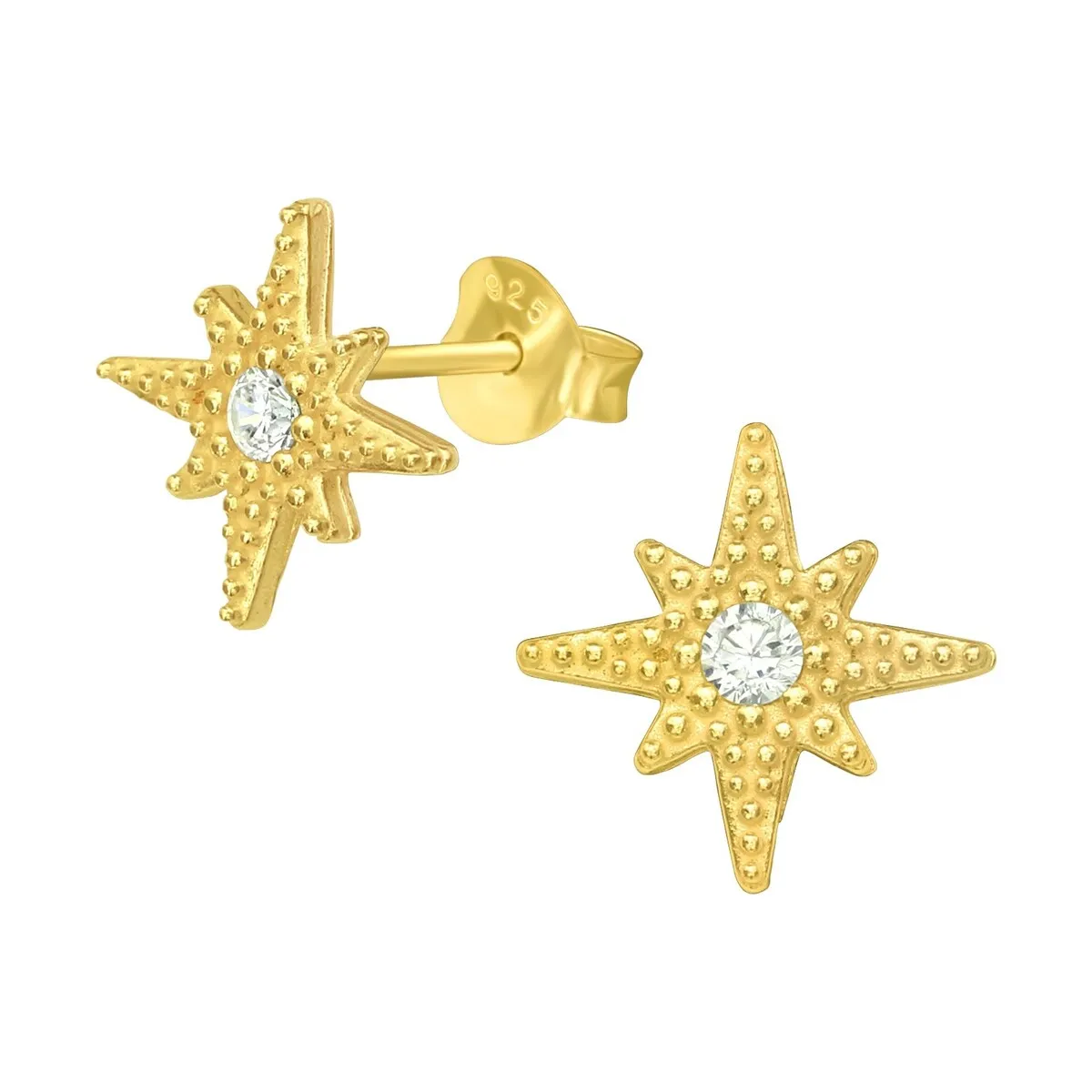 Cubic Zirconia & 18k Gold-Plated Northern Star Stud Earrings sold by Zulily