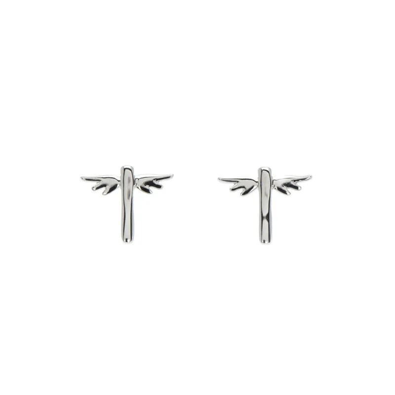Sterling Silver Winged Bar Stud Earrings sold by Zulily