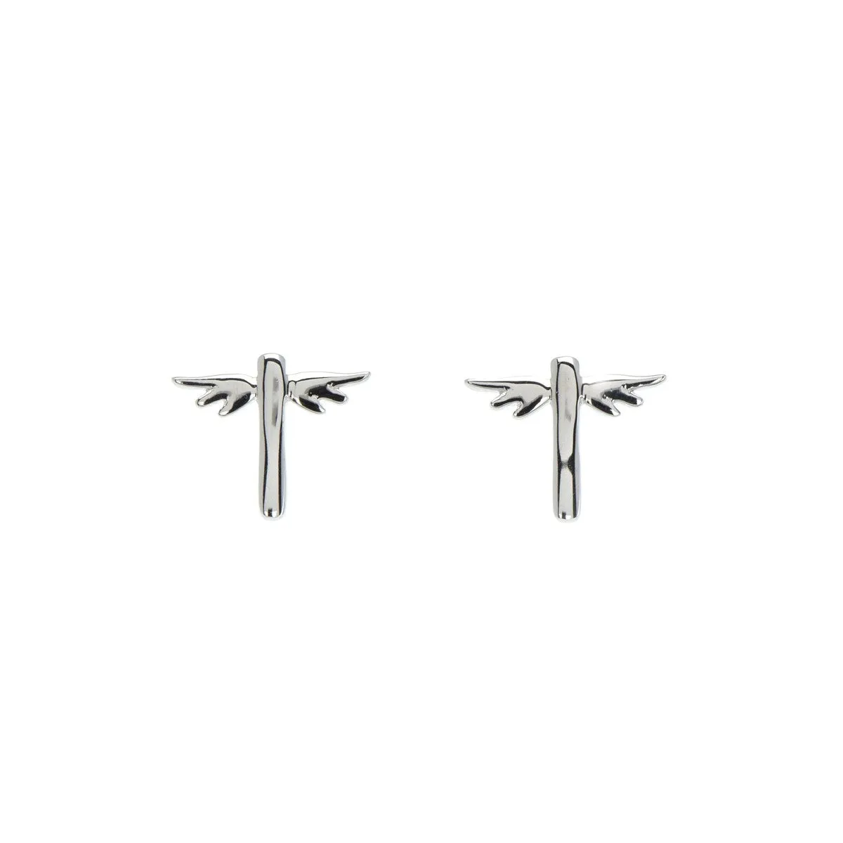 Sterling Silver Winged Bar Stud Earrings sold by Zulily