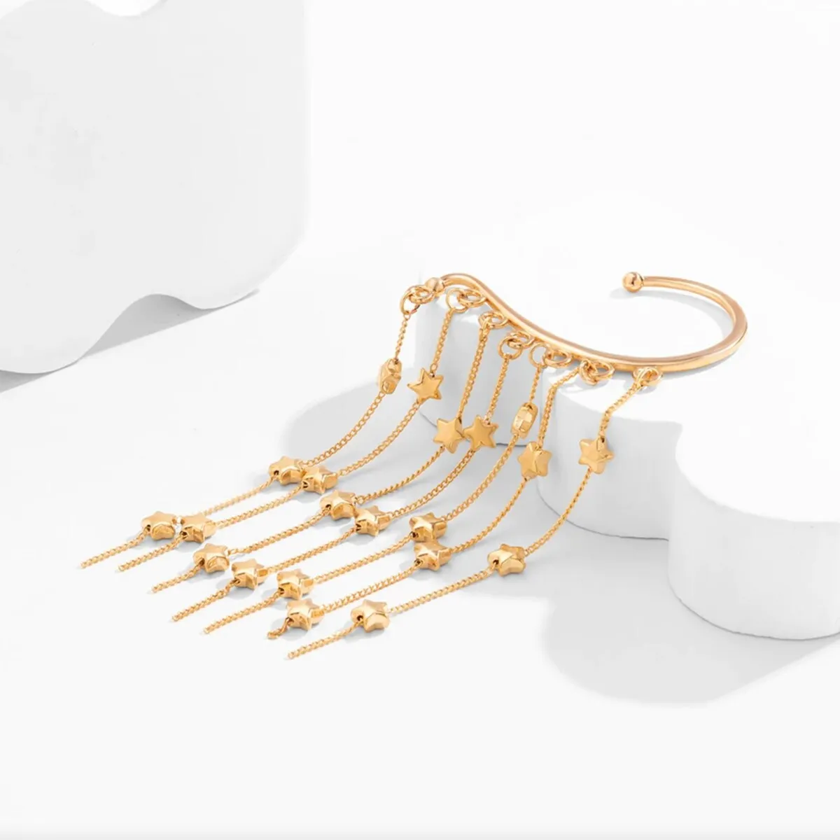 Goldtone Stars Chain Drop Ear Cuff sold by Zulily product image thumbnail 3