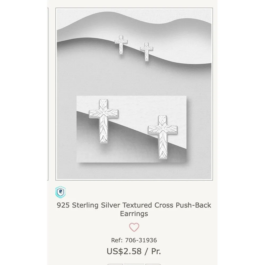 Sterling Silver Cross Stud Earrings sold by Zulily