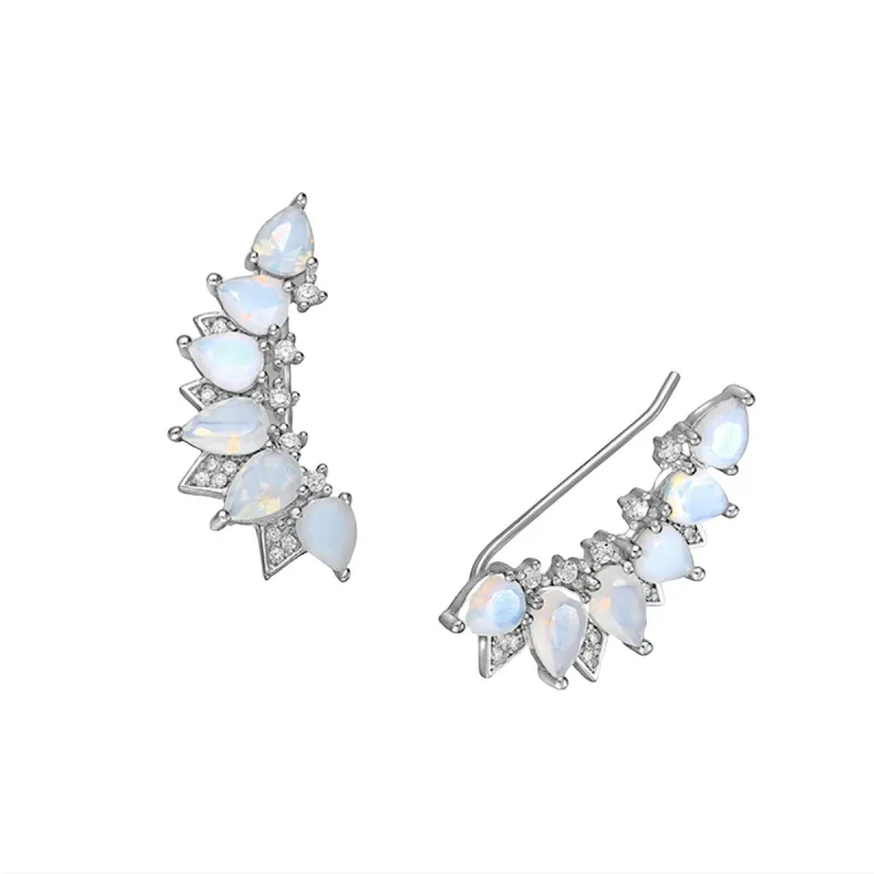 Sterling Silver Moonlight Cubic Zirconia Teardrop Threader Earrings sold by Zulily