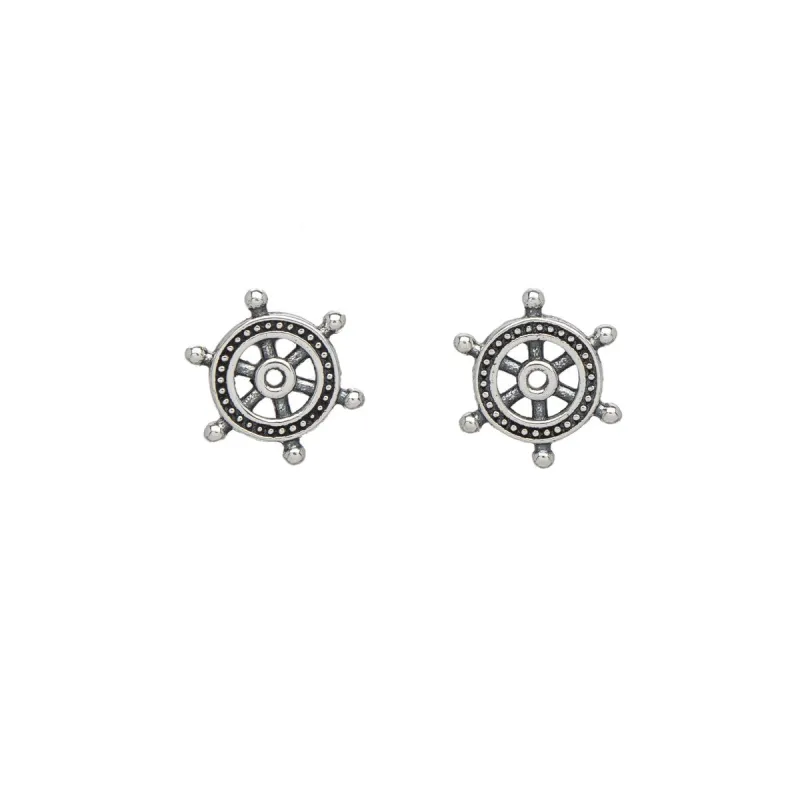 Sterling Silver Ship's Helm Stud Earrings sold by Zulily