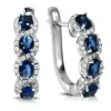 Blue & White Sapphire Halo Earrings in 14k White Gold sold by Zulily
