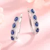 Blue & White Sapphire Halo Earrings in 14k White Gold sold by Zulily