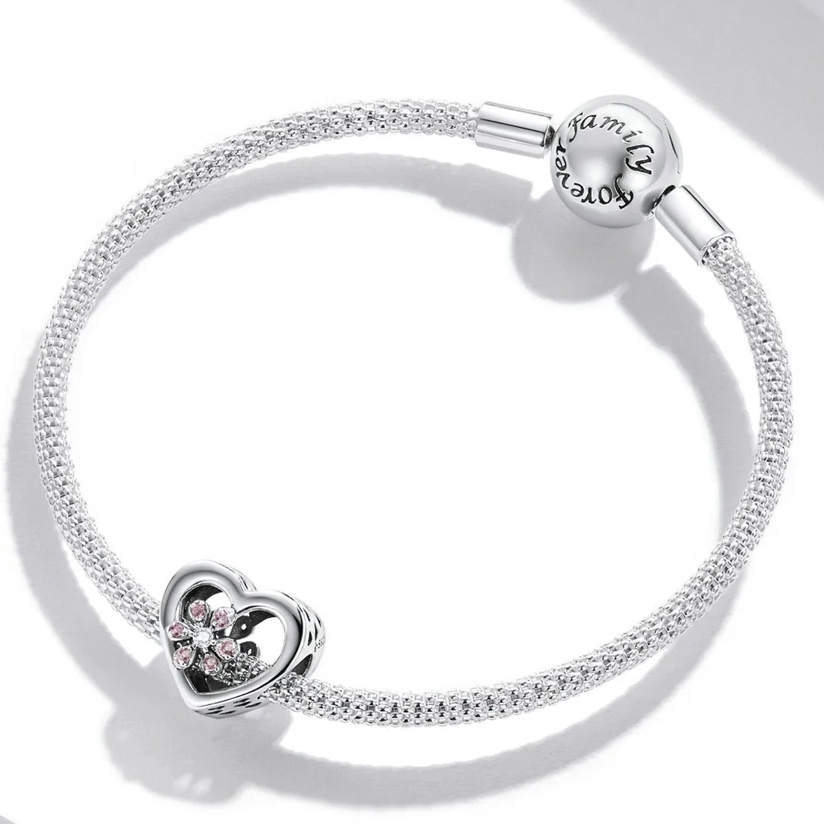 Pink Cubic Zirconia & Sterling Silver Flower Cutout Charm sold by Zulily product image thumbnail 2