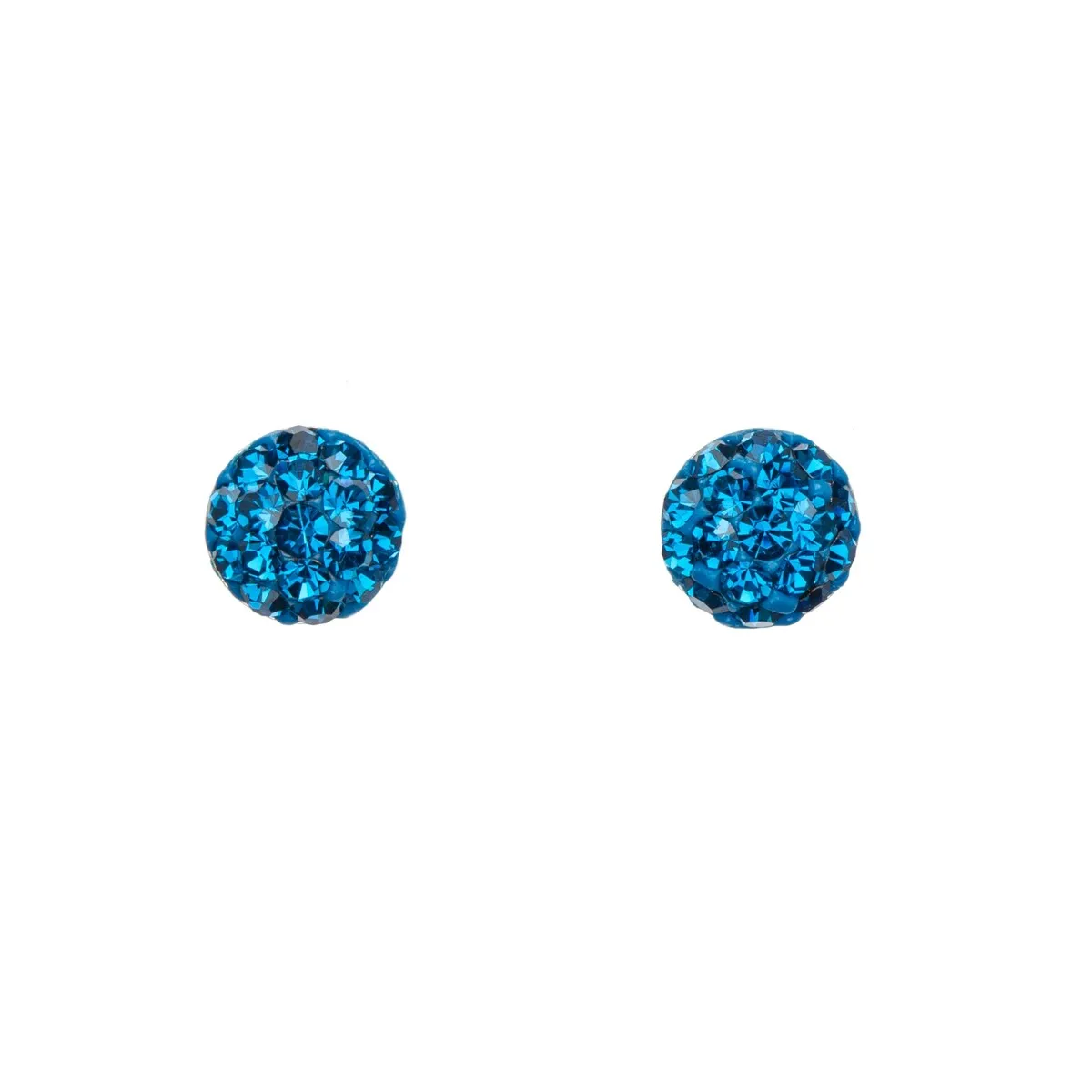 Sterling Silver Blue Cubic Zirconia Pave Circular Stud Earrings sold by Zulily