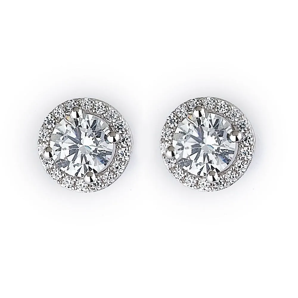 Sterling Silver Halo Stud with A Round Crystal at The Center from Swarovski sold by Zulily product image thumbnail 2