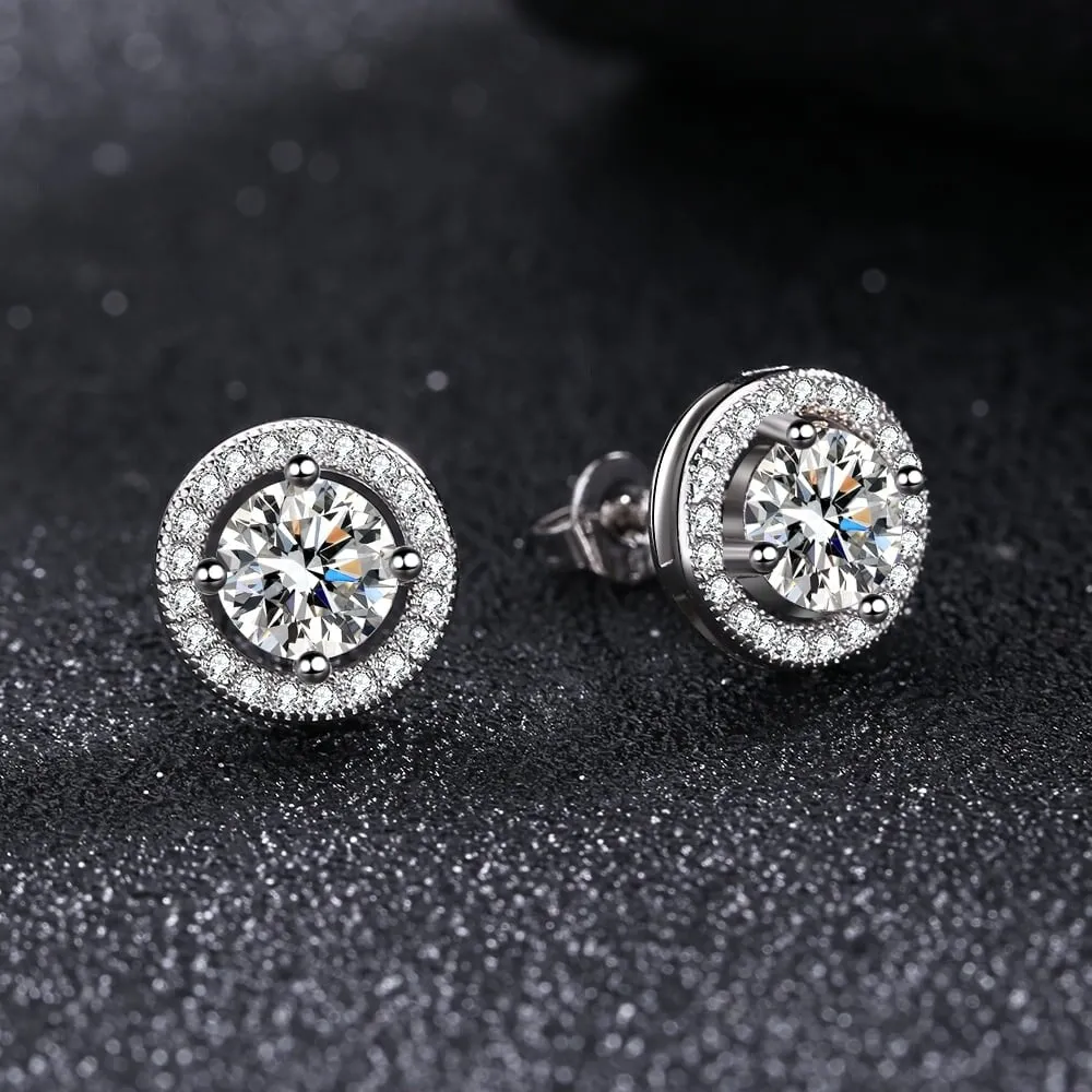 Sterling Silver Halo Stud with A Round Crystal at The Center from Swarovski sold by Zulily product image thumbnail 4