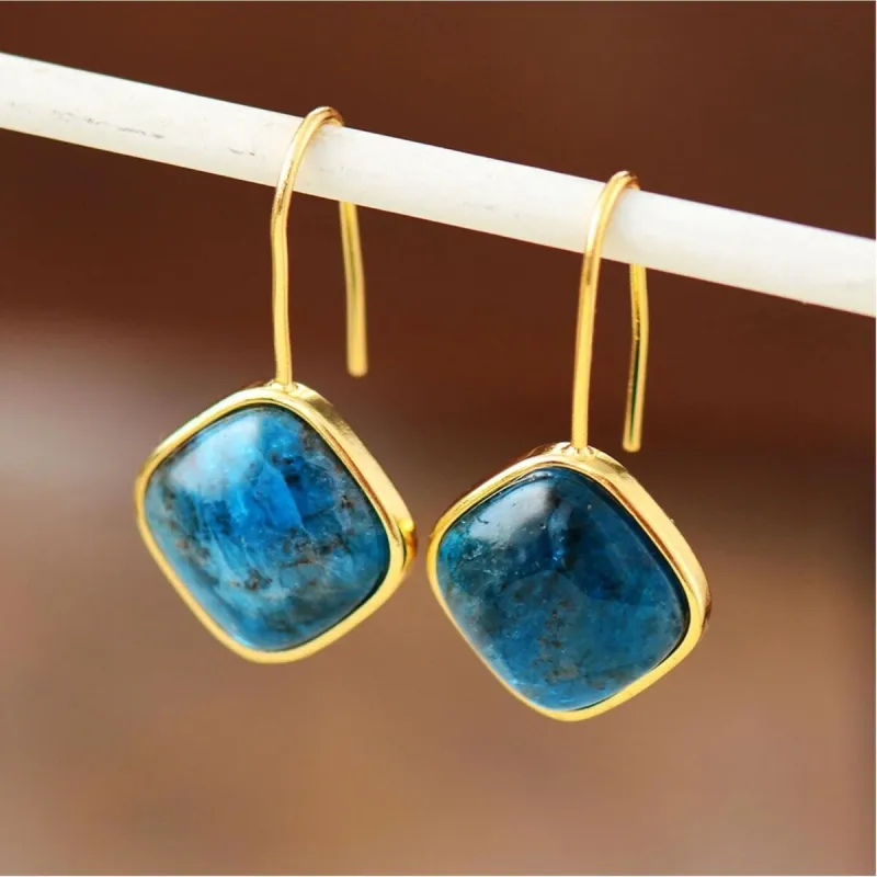Lab-Created Apatite & Goldtone Drop Earrings sold by Zulily