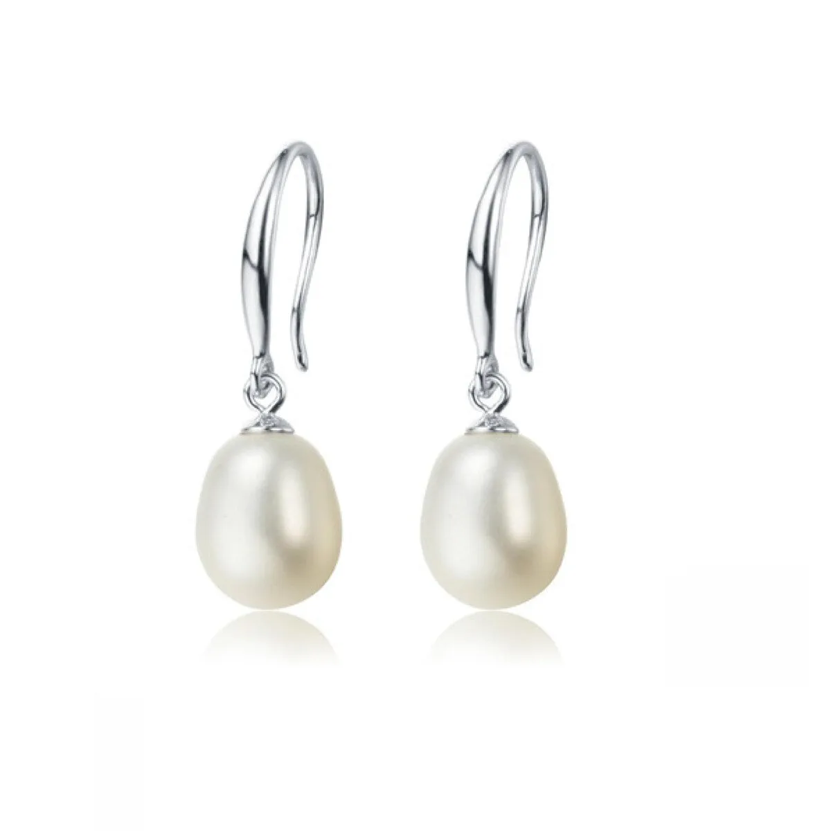 Sterling Silver & White Freshwater Pearl Drop Earrings sold by Zulily