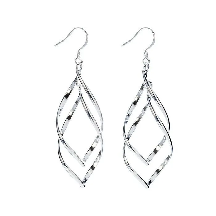 Silvertone Spiral Drop Earrings sold by Zulily