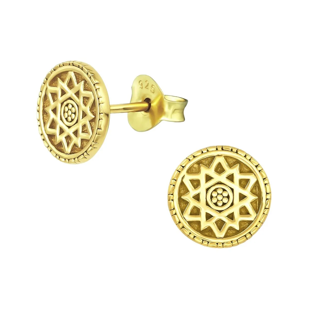 Goldtone Circular Sun Stud Earrings (122722-7) sold by Zulily
