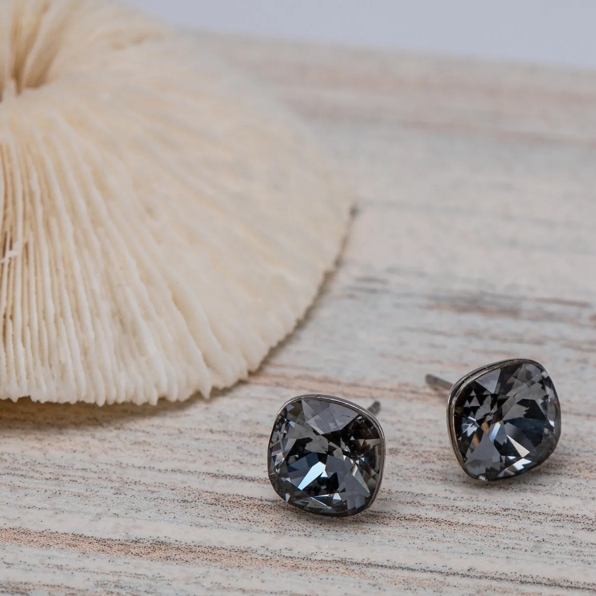 Cushion Cut Crystal Stud Earrings sold by Zulily product image thumbnail 4