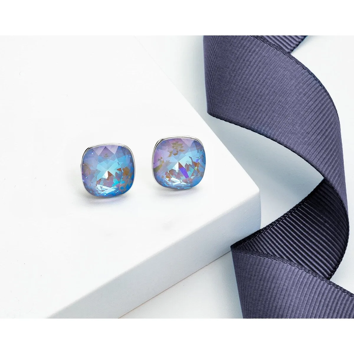 Cushion Cut Crystal Stud Earrings sold by Zulily