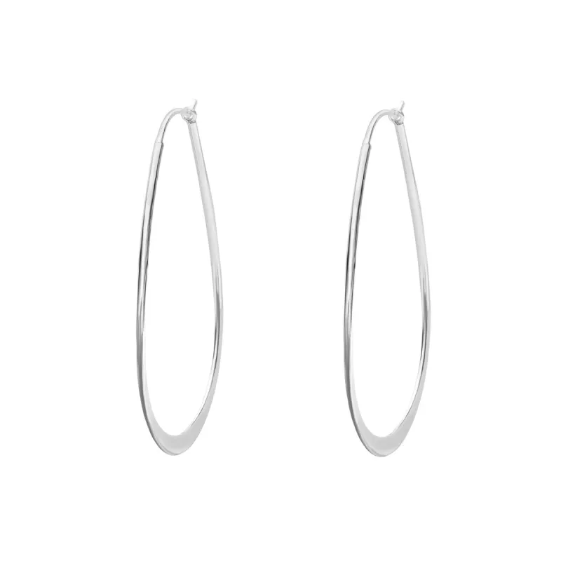 Sterling Silver Oval Hooped Earrings sold by Zulily