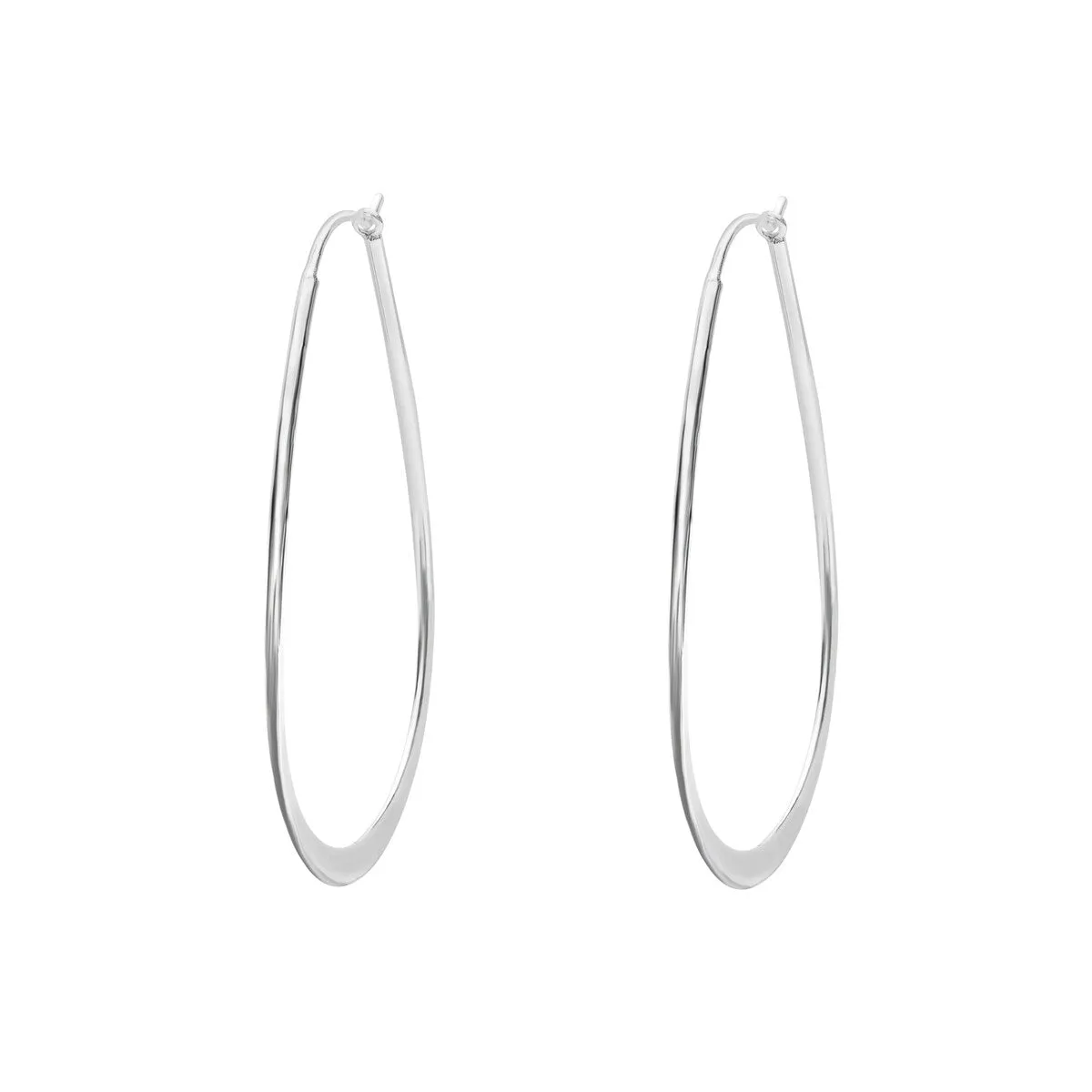 Sterling Silver Oval Hooped Earrings sold by Zulily