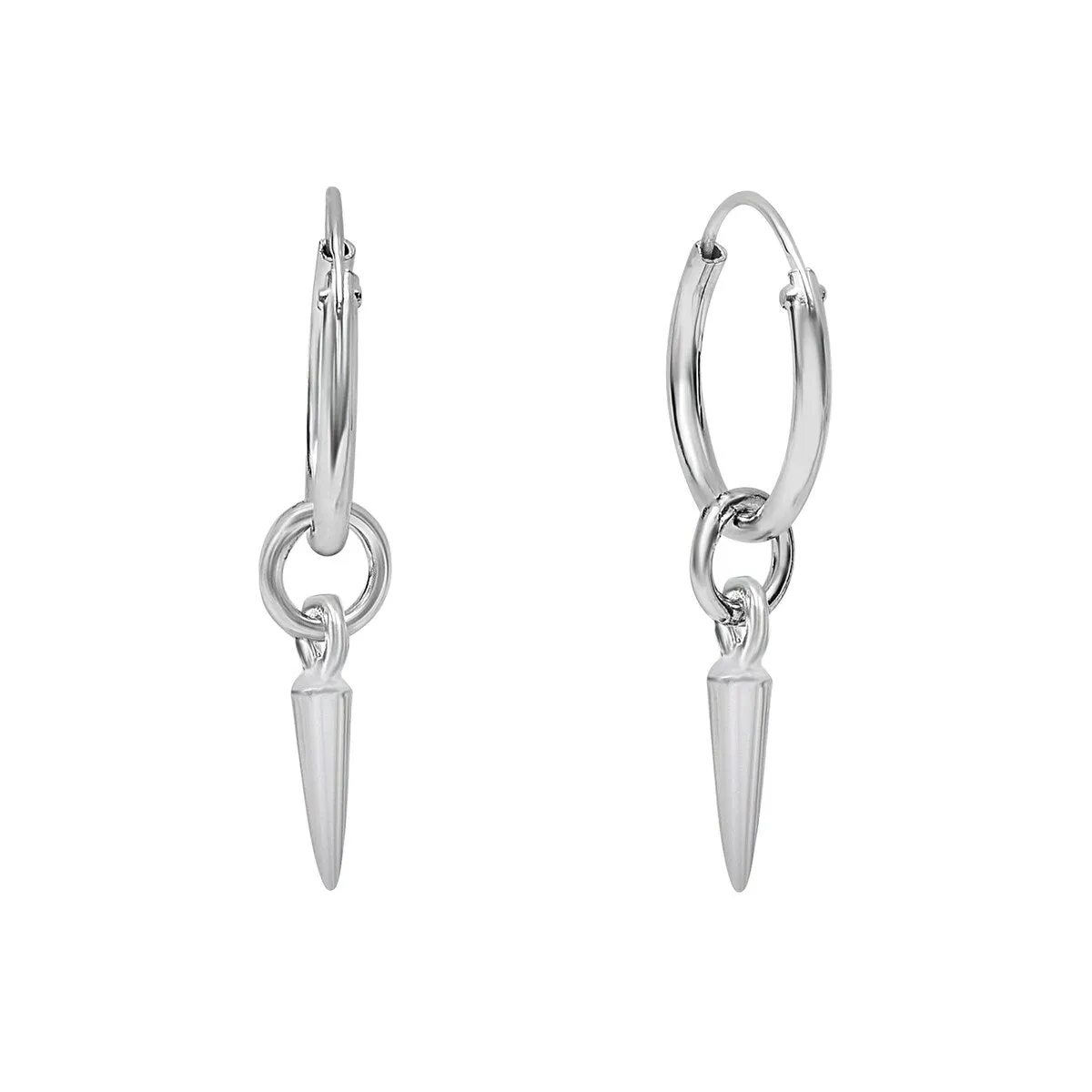 Sterling Silver Spike Huggie Hoop Earrings sold by Zulily