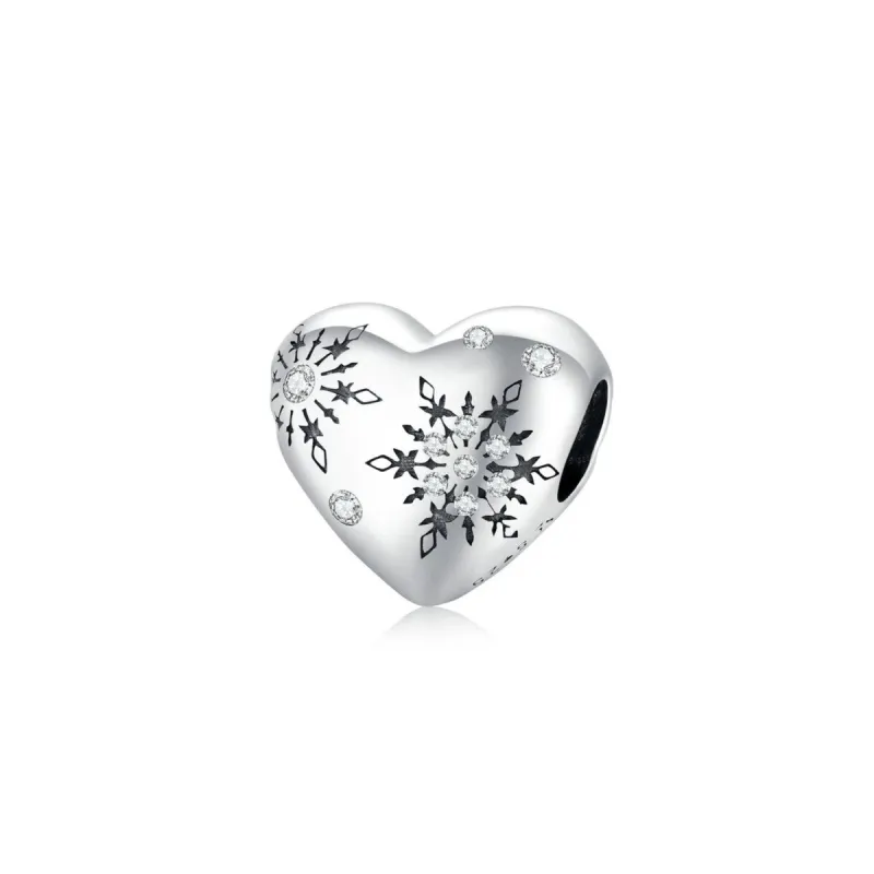 Sterling Silver & Cubic Zirconia Snowflake-Accent Heart Charm sold by Zulily