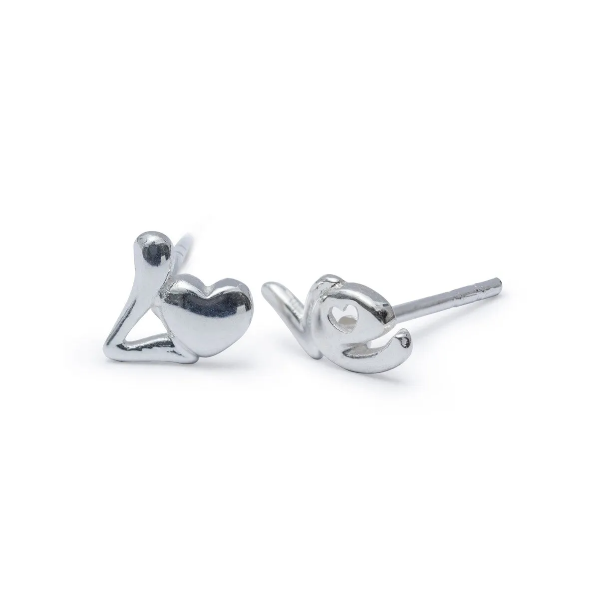 Sterling Silver Love Heart Stud Earrings sold by Zulily