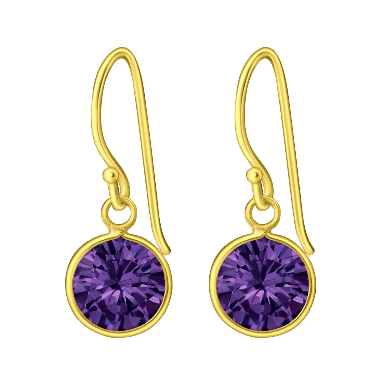 Sterling Silver 18k Gold-Plated Amethyst Rivoli Drop Earring sold by Zulily