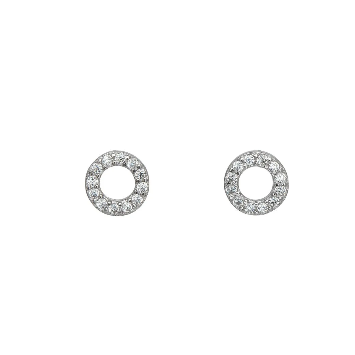 Sterling Silver Cubic Zirconia Open Circle Stud Earrings sold by Zulily
