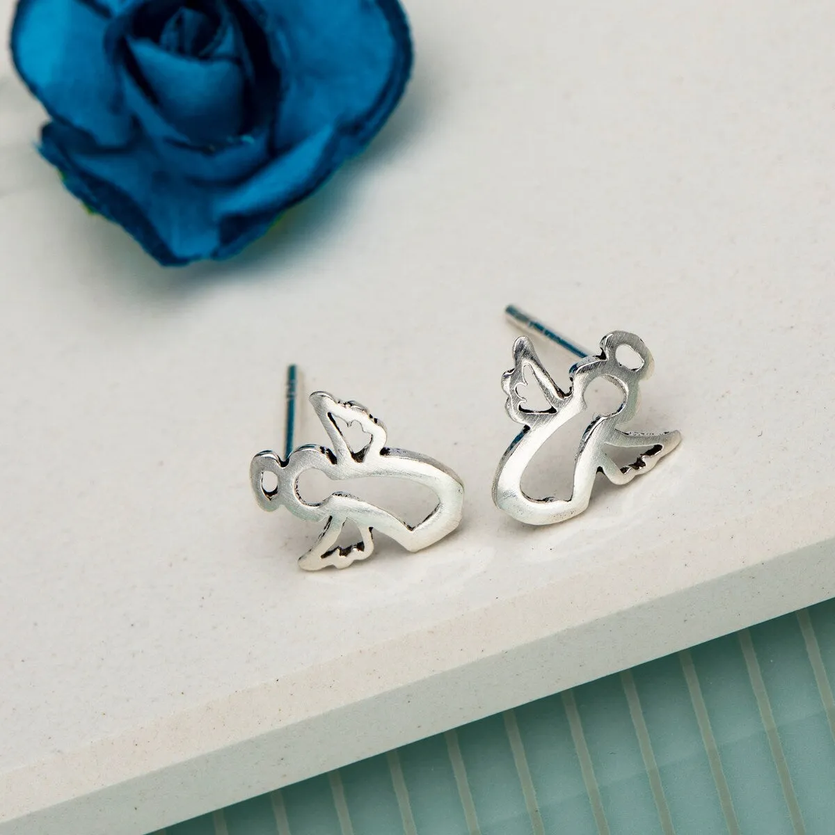 Sterling Silver Angel Stud Earrings sold by Zulily