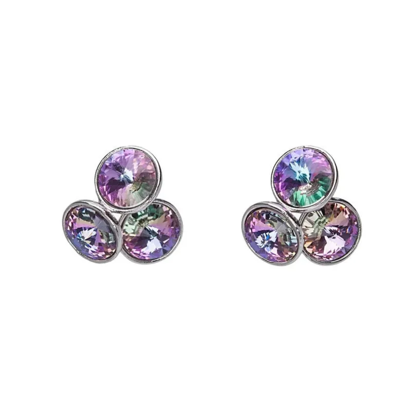 Tri Rivoli Crystal Stud Earrings with Vitrail Light Swarovski Crystals sold by Zulily