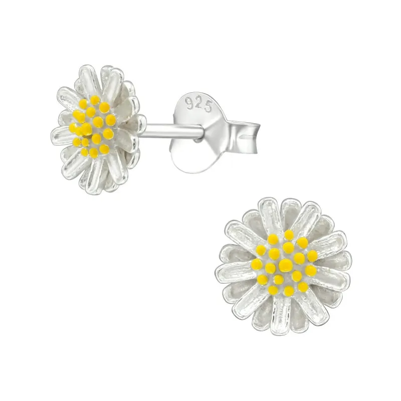 Sterling Silver Yellow Flower Stud Earrings sold by Zulily