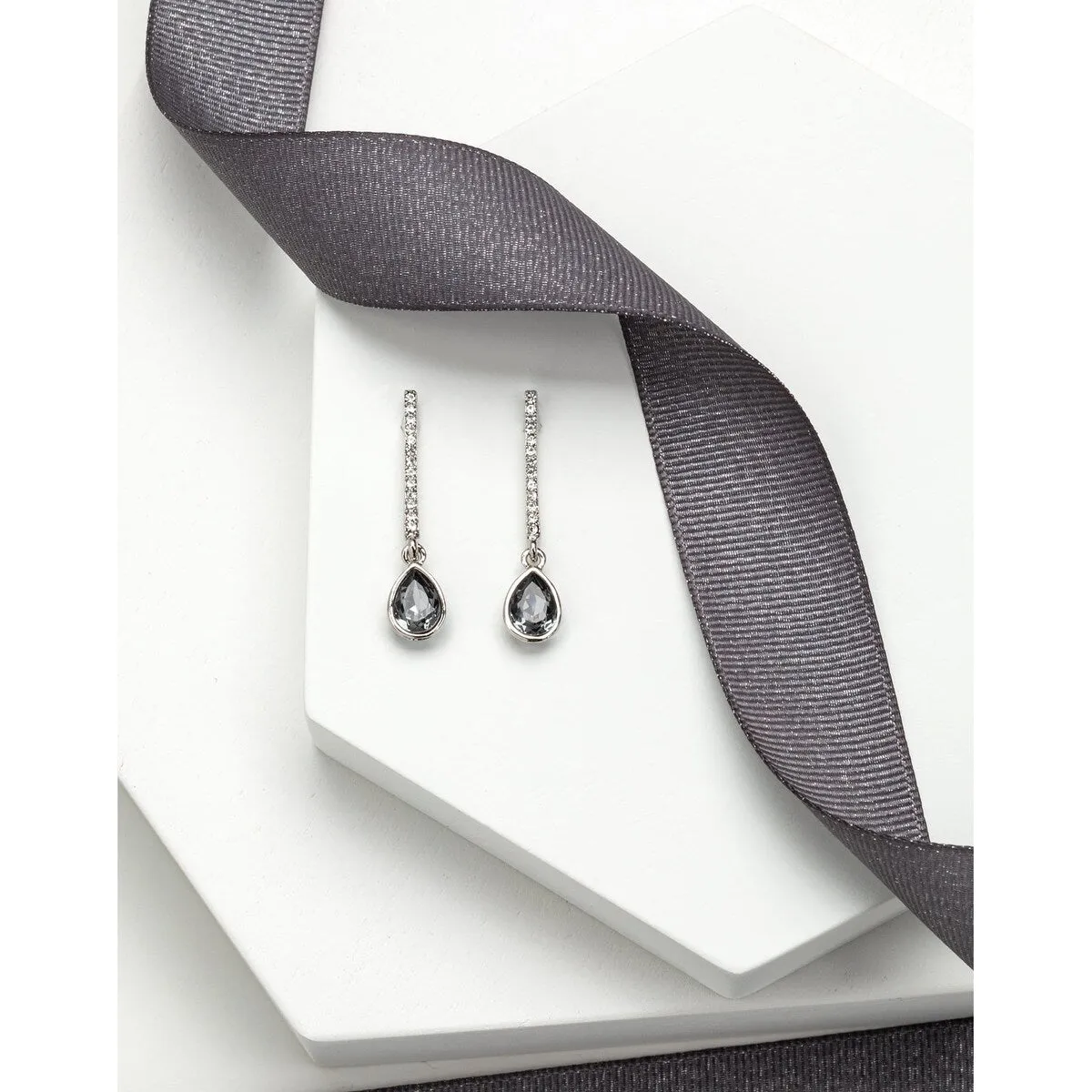 Pave Crystal Bar & Teardrop Earrings sold by Zulily