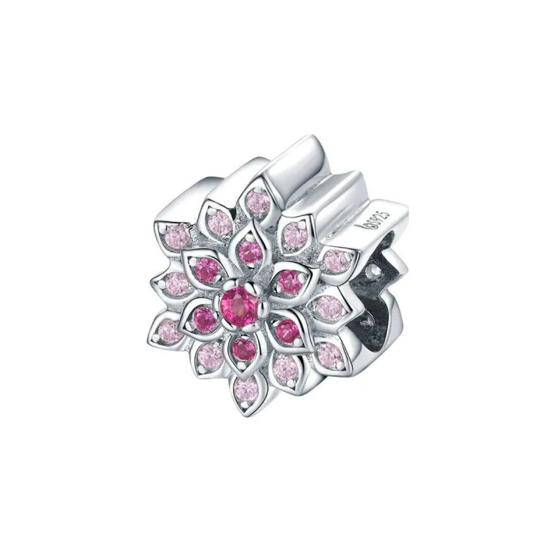 Pink Cubic Zirconia & Sterling Silver Lotus Flower Charm sold by Zulily