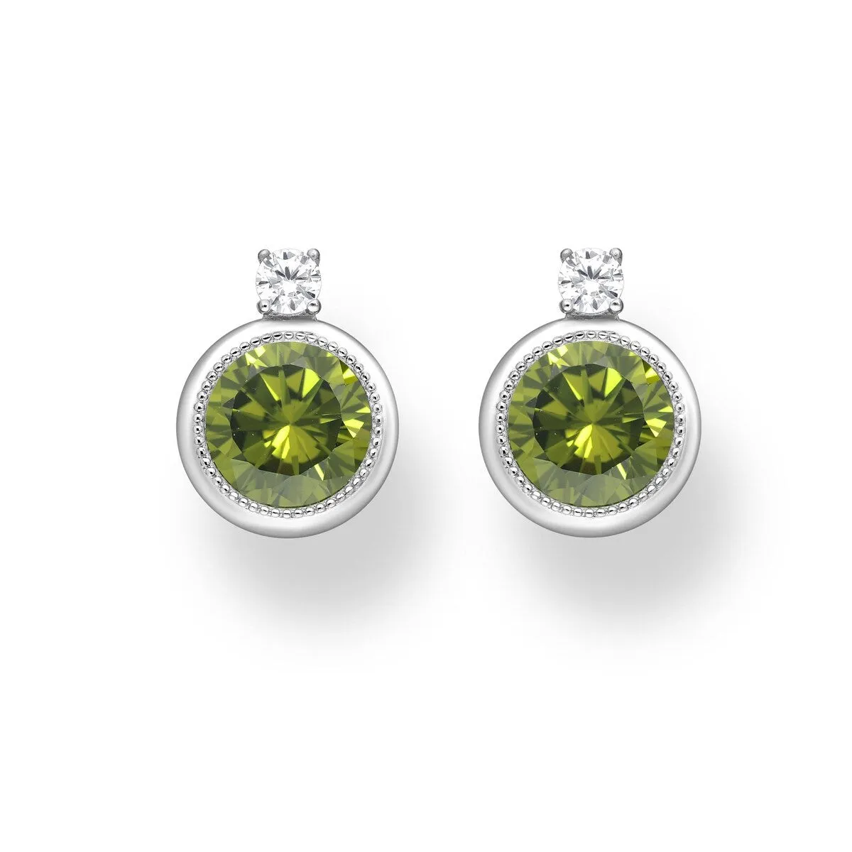 Cubic Zirconia & Sterling Silver Circular Stud Earrings sold by Zulily