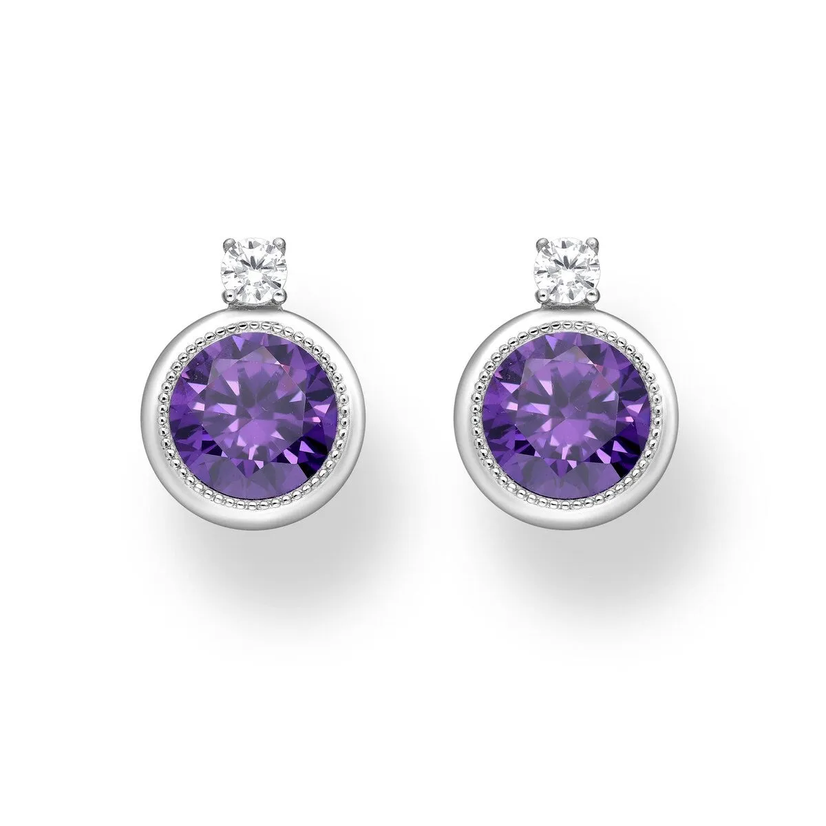 Cubic Zirconia & Sterling Silver Circular Stud Earrings sold by Zulily product image thumbnail 3