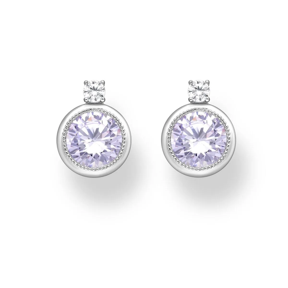Cubic Zirconia & Sterling Silver Circular Stud Earrings sold by Zulily product image thumbnail 2