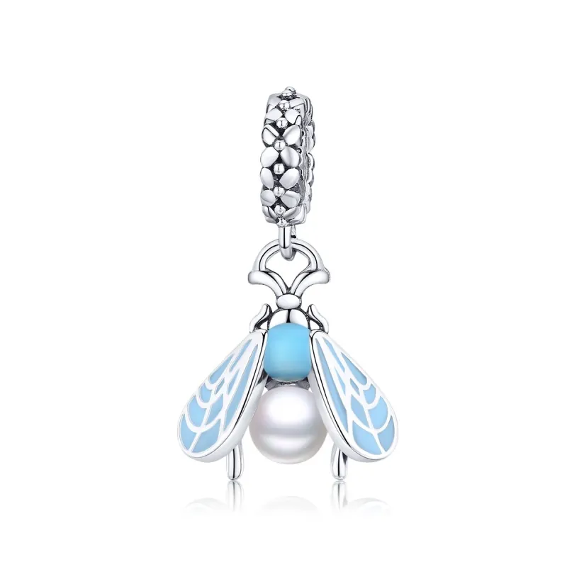 Blue Enamel & Sterling Silver Bug Charm (60523-25) sold by Zulily