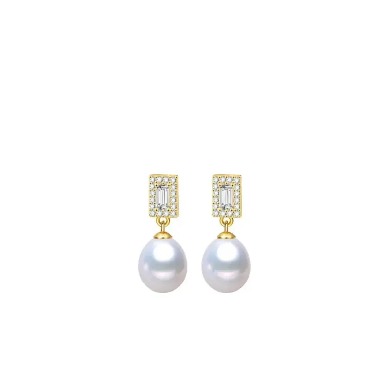 Freshwater Pearl & 18k Gold-Plated Baguette Drop Earrings sold by Zulily