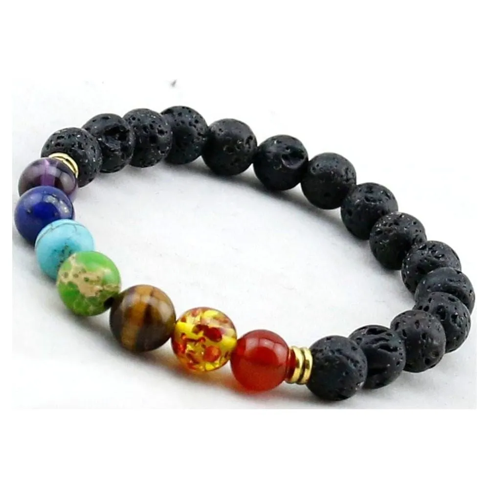 Amy and Annette Genuine Chakra Healing Natural Stone 7 Bead Bracelet sold by Zulily product image thumbnail 3